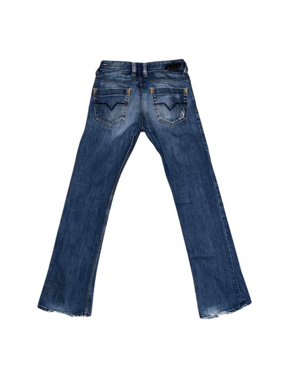 Diesel Trouleg Bootcut Mens Jeans 27 31 Italy Light Wash Distressed Embroidered - Picture 5 of 8